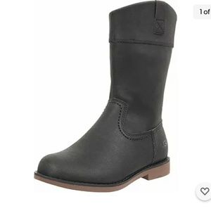 UGG AUSTRALIA Fern Leather Boots, Black, Girls Size 4